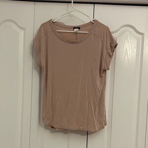 Casual Tan Short Sleeve Top